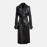 Women’s Leather Coat Full Length Outerwear