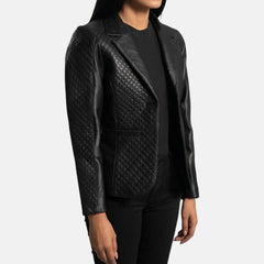 Aurelia Casual Suit Style Women’s Leather Blazer Jacket