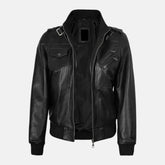 Casual Zip Style Women’s Hooded Leather Jacket