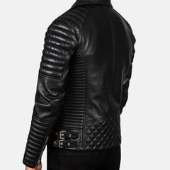 Axaro Leather Quilted Biker Racer Jacket