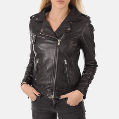 black leather bomber jackets for women