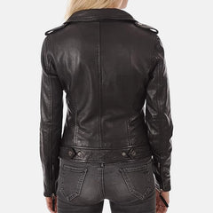 black bomber jacket womens leather