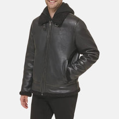 Cloud Nine Shearling Lining Leather Bomber Jacket