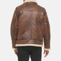 Cloud Nine Shearling Lining Leather Bomber Jacket