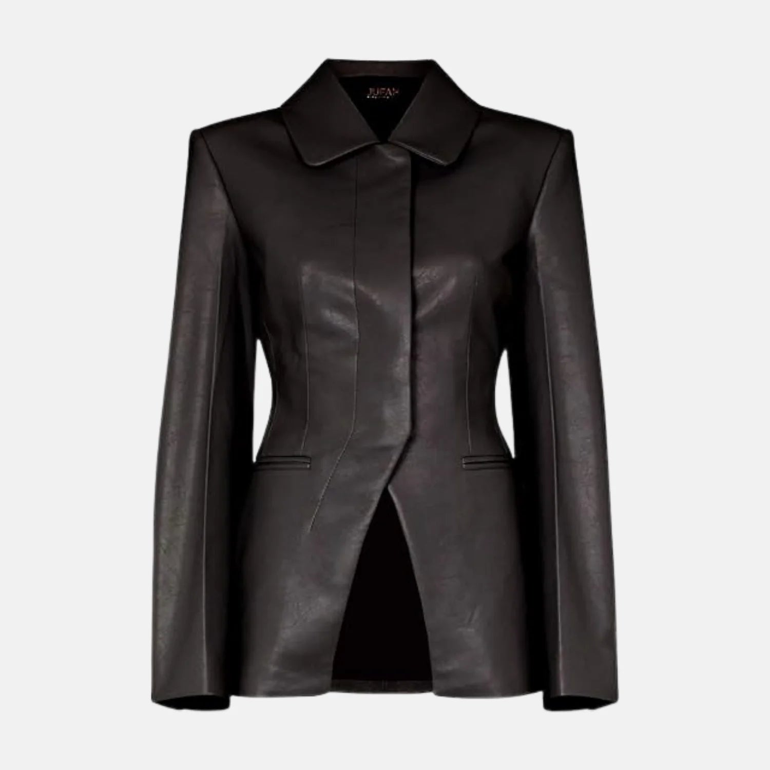 Colette One Button Lapel Collar Women’s Leather Blazer Jacket