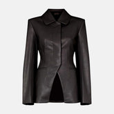 Colette One Button Lapel Collar Women’s Leather Blazer Jacket