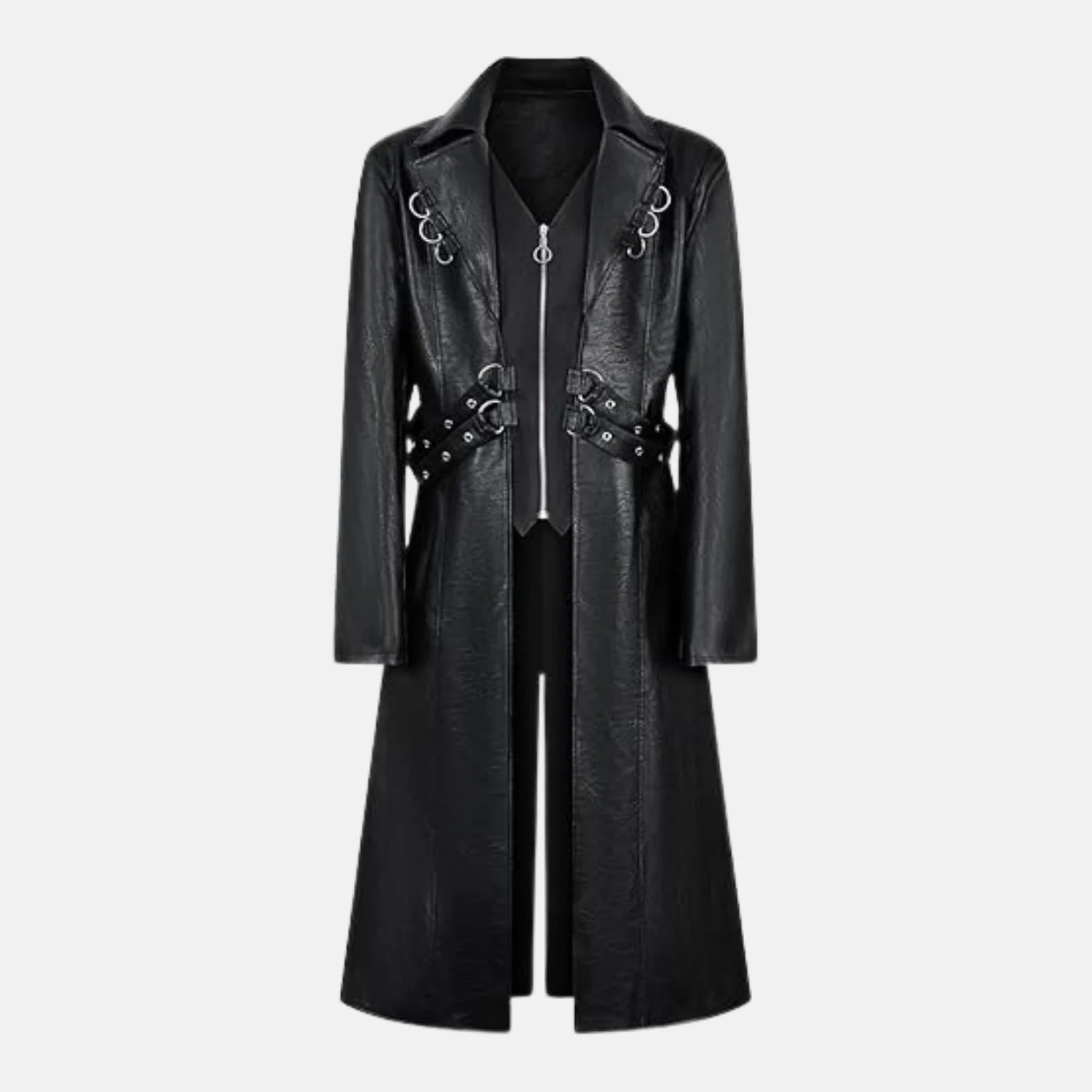 Darken Men Leather Trench Coat Long German Style