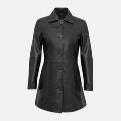 Evangeline Vintage Collar Women’s Leather Coat
