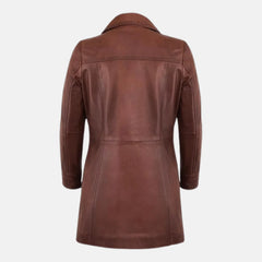 Evangeline Vintage Collar Women’s Leather Coat