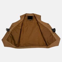 V-Neck Western Style Leather Biker Vest