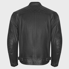 Men's Quilted Leather Biker Jacket