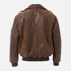 Removable Hood Mens Leather Bomber Jacket