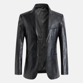 Lanzaro Casual Slim Fit Leather Blazer