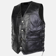 Classic Club Style Leather Biker Vest for Men