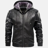 Lined Leather Motorcycle Bomber Jacket