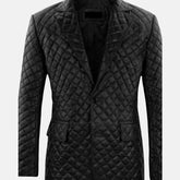 Diamond Pattern Quilted Leather Jacket