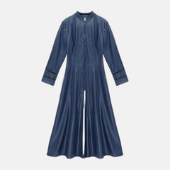 Women’s Full Zipper Ankle Length Leather Coat Long Sleeves