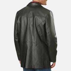 Morvick Button Closure Leather Blazer Men