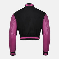 Cropped Baseball Long Sleeve Varsity Jacket Women