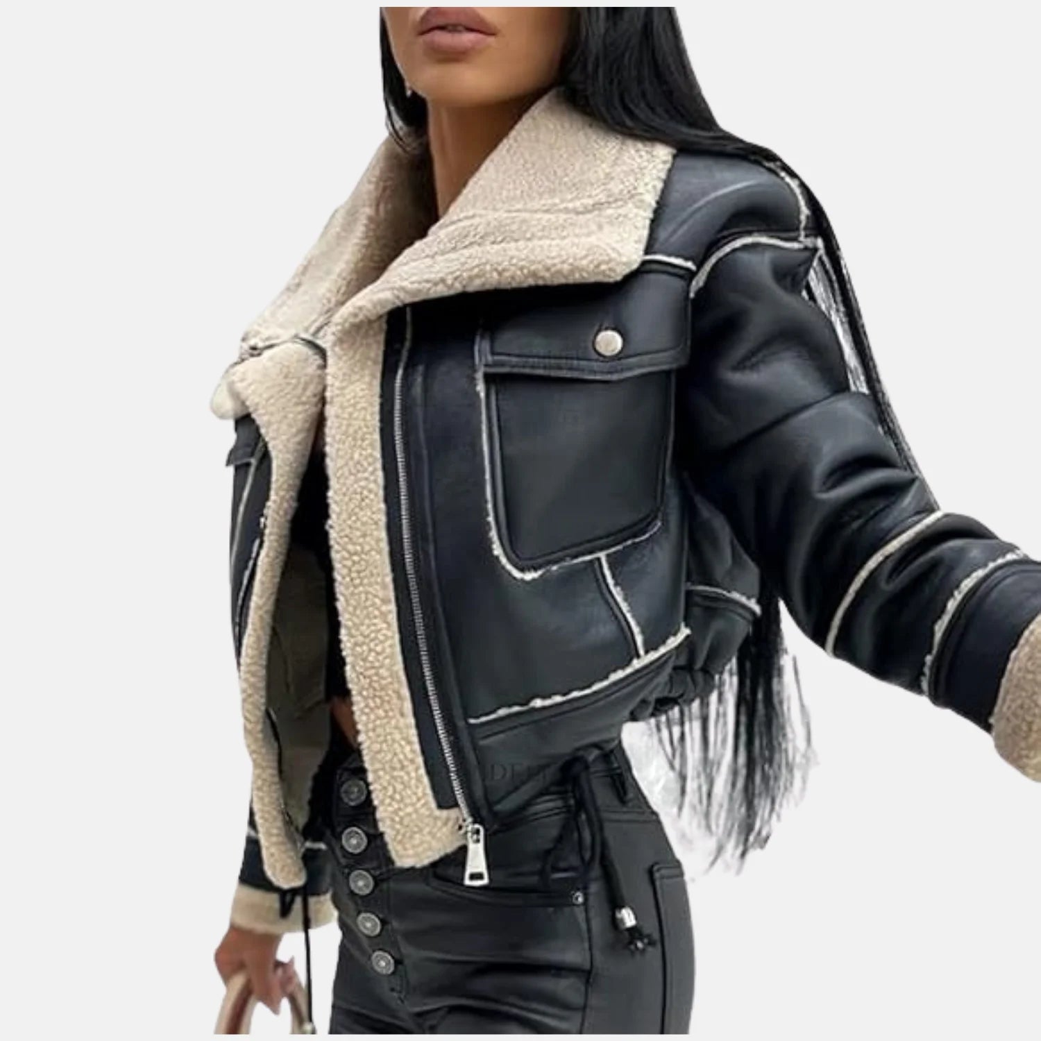Bomber Sherpa-Lined Aviator Jacket Women