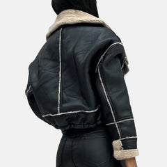 Bomber Sherpa-Lined Aviator Jacket Women