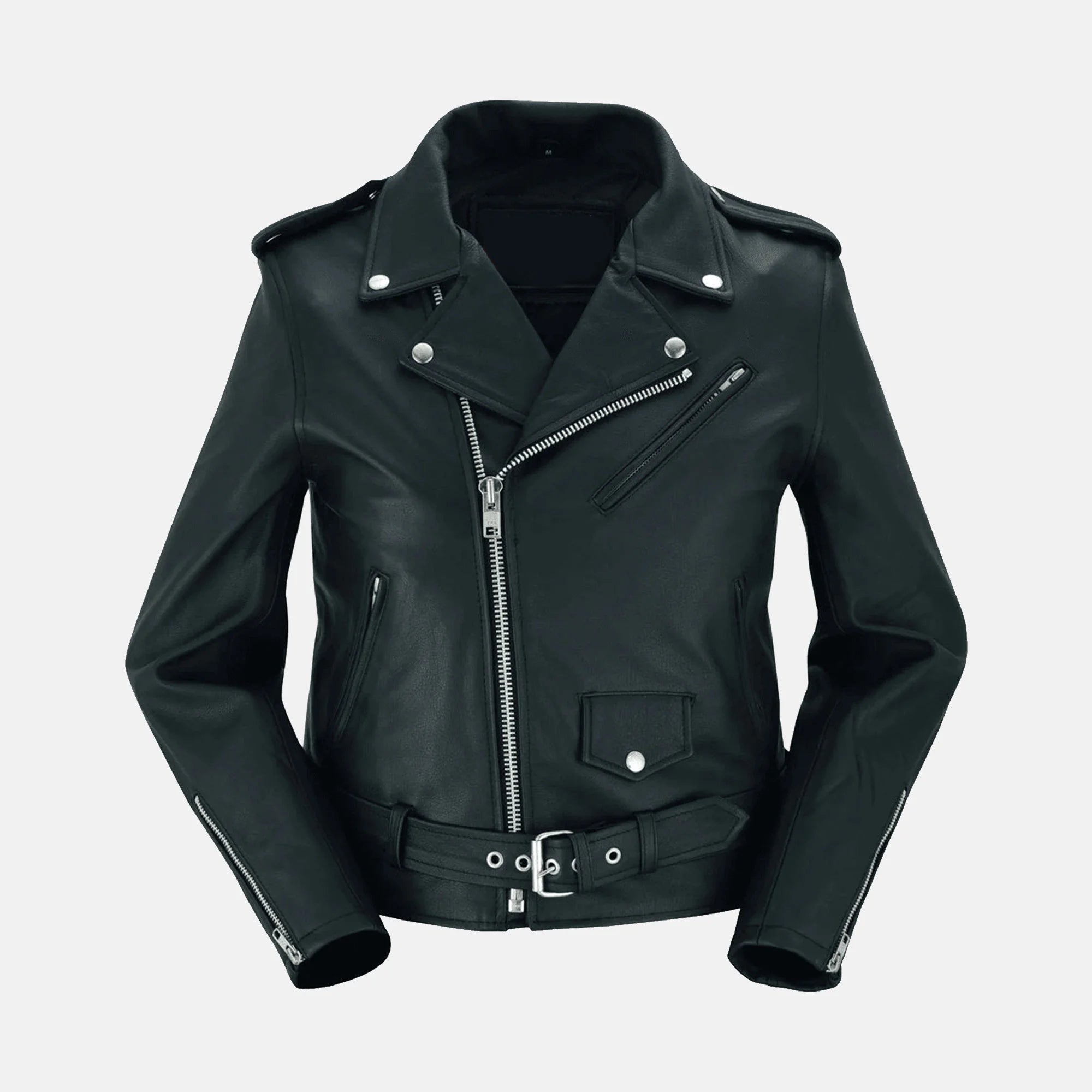 Leather ladies biker jacket online