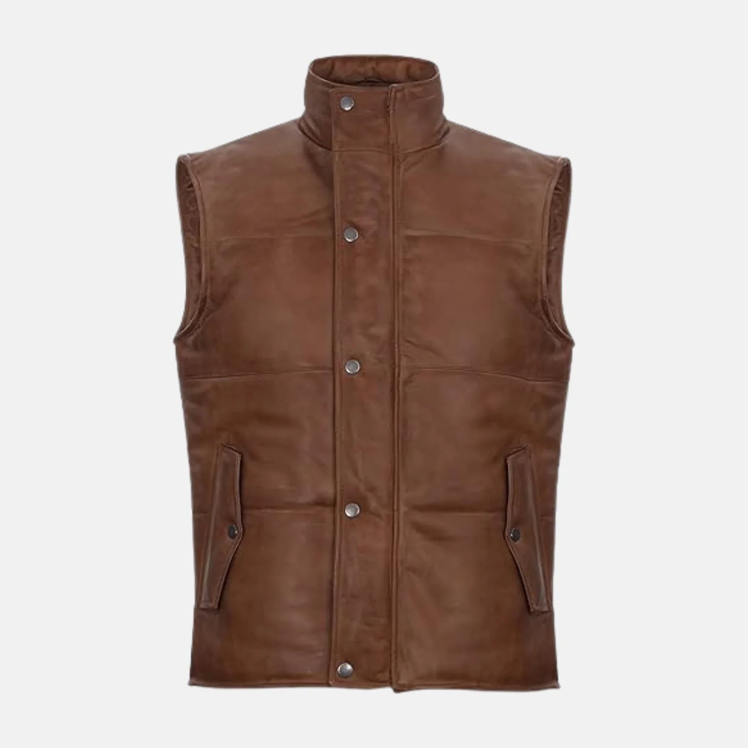 Puffer Padded Men's Leather Vest