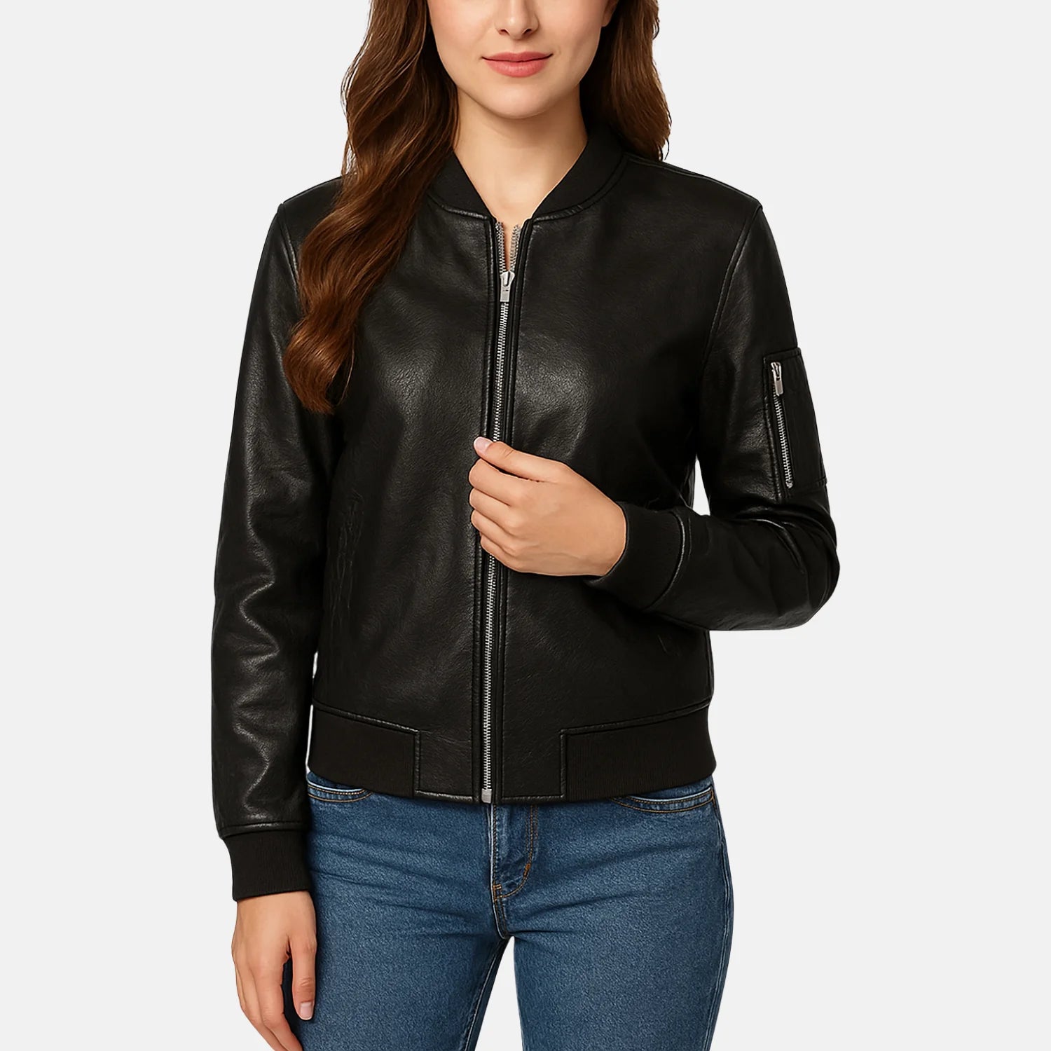 Zip Up Windbreaker With Pockets Varsity Jacket Women