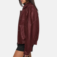 Vanessa Zipper Women’s Leather Bomber Jacket