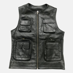 Varexen Crocodile-Embossed Men's Leather Vest