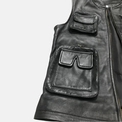 Varexen Crocodile-Embossed Men's Leather Vest