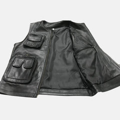 Varexen Crocodile-Embossed Men's Leather Vest