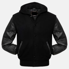Bomber Jacket with Hood Mens Varsity Jackets