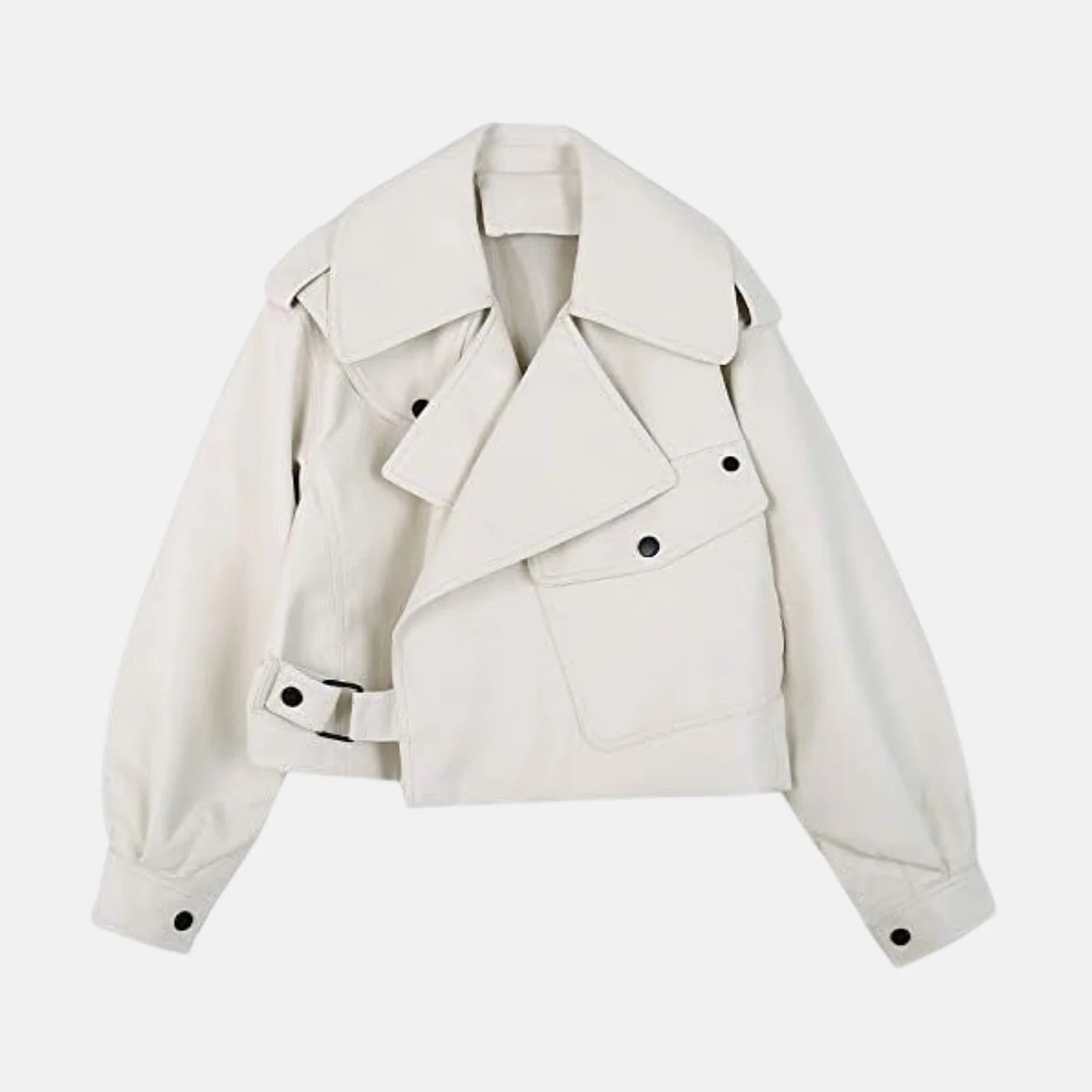 Vivica Women’s Black Oversized Asymmetrical Biker Jacket