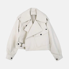 Vivica Women’s Black Oversized Asymmetrical Biker Jacket