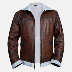 Fur Shearling Hoodie Leather Jacket
