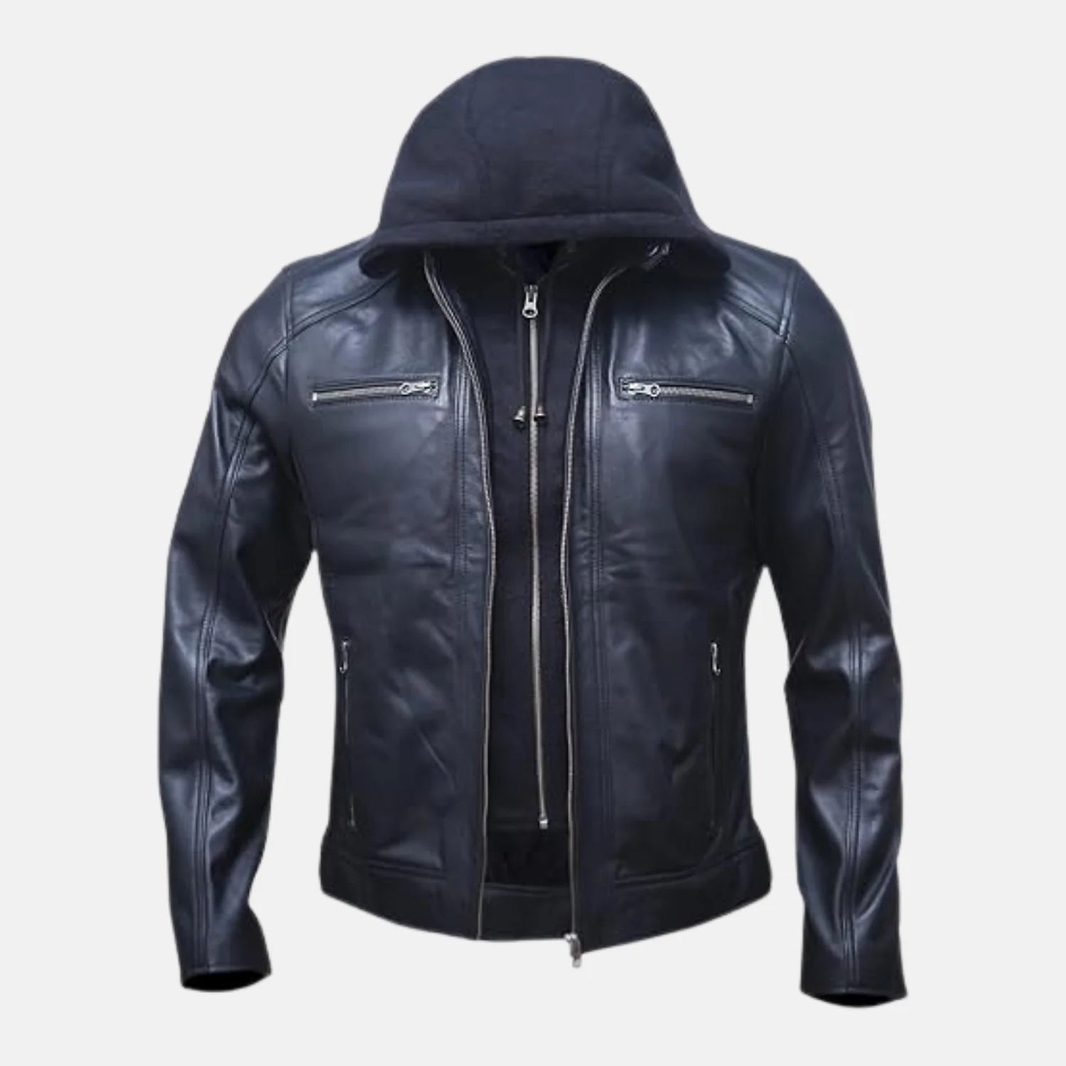 Removable Hood Motorcycle Jacket