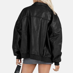 Leather Jacket Bomber | black jacket