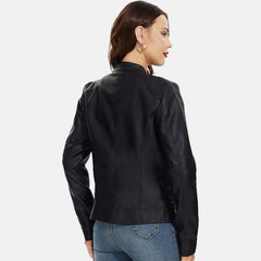 black bomber jacket womens leather