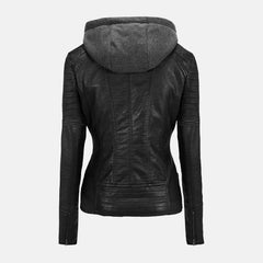Luxoria Leather Bomber Jacket for women