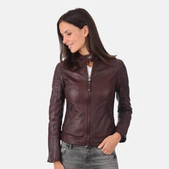 Sheepskin Genuine leather Biker Jacket for women