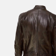 Vortex Removable Hood Mens Leather Motorcycle Jacket