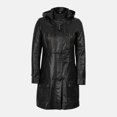 Aurora Hooded Style Women’s Leather Coat