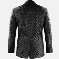 Bold Blaze Double Button Men Leather Blazer