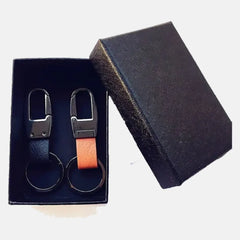 Callista real leather keychain for men black and brown
