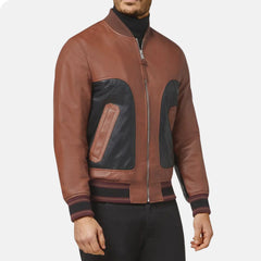 Evorian Stylish Black And Brown Leather Jacket For Men