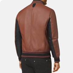 Evorian Stylish Black And Brown Leather Jacket For Men
