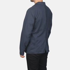 Harvono Slim Fit Men’s Leather Blazer
