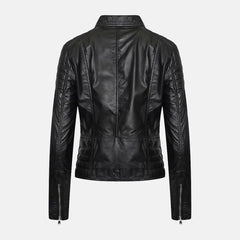 Hellfire Chic Leather Biker Jacket Women