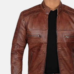 Ironclad Street Men’s Distressed Leather Biker Jacket